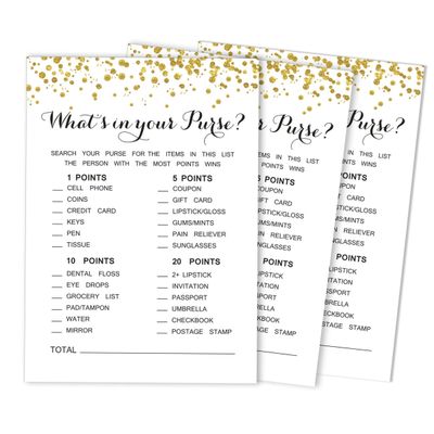 Cartões de Jogo Quadrados em Branco para Ideias de Presentes, 50 Un., Confete Dourado para Chá de Noiva/Despedida de Solteira - Inkdotpot 12,7 Cm × 17,78 Cm / Branco - O Que Tem na Sua Bolsa