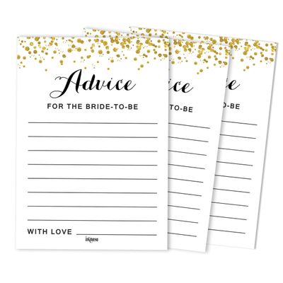 Cartões de Jogo Quadrados em Branco para Ideias de Presentes, 50 Un., Confete Dourado para Chá de Noiva/Despedida de Solteira - Inkdotpot 12,7 Cm × 17,78 Cm / Branco - O Que Tem na Sua Bolsa
