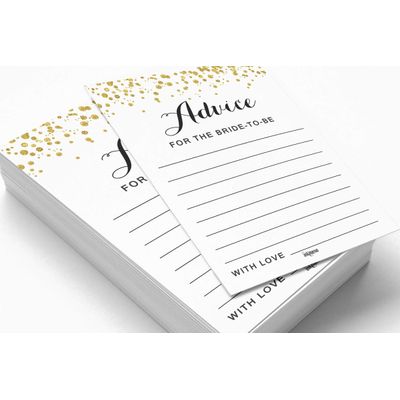 Cartões de Jogo Quadrados em Branco para Ideias de Presentes, 50 Un., Confete Dourado para Chá de Noiva/Despedida de Solteira - Inkdotpot 12,7 Cm × 17,78 Cm / Branco - O Que Tem na Sua Bolsa