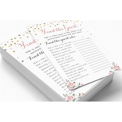 Conjunto com 50 Confetes para Chá de Bebê e Revelação do Sexo, Cartões ABC É Menino / É Menina Acessórios para Festa - Inkdotpot 12,7 Cm × 17,78 Cm / Branco - Encontre o Convidado