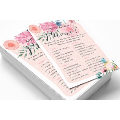 Cartões Florais Quadrados em Branco para Preencher Ideias de Presente para Chá de Noiva e Despedida de Solteira, Pacote com 50 - Inkdotpot 12,7 Cm × 17,78 Cm / Laranja - O Que Tem no Seu Celular