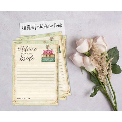 Cartões Quadrados em Branco para Chá Nupcial e Despedida de Solteira, Preenchíveis, 50 Unidades para Jogo de Viagem - Inkdotpot 12,7 Cm × 17,78 Cm / Amarelo - Esmalte ou Filme