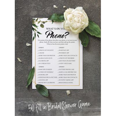 Cartões de Jogo Quadrados em Branco para Chá de Noiva e Despedida de Solteira, 50 Peças, Tema Folhagens - Inkdotpot 12,7 Cm × 17,78 Cm / Branco - O Que Tem no Seu Celular