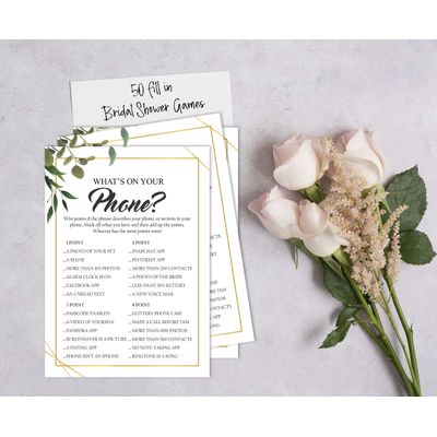 Cartões de Jogo Quadrados em Branco para Chá de Noiva e Despedida de Solteira, 50 Peças, Tema Folhagens - Inkdotpot 12,7 Cm × 17,78 Cm / Branco - O Que Tem no Seu Celular