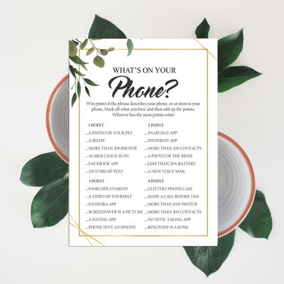 Cartões de Jogo Quadrados em Branco para Chá de Noiva e Despedida de Solteira, 50 Peças, Tema Folhagens - Inkdotpot 12,7 Cm × 17,78 Cm / Branco - O Que Tem no Seu Celular
