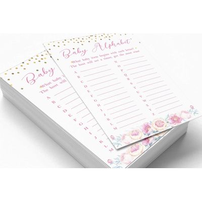 Conjunto de 50 Cartões Alfabeto ABC com Confete para Chá de Bebê Revelação do Sexo É Menino É Menina Suprimentos para Festa - Inkdotpot 12,7 Cm × 17,78 Cm / Branco - Quem é Minha Mamãe