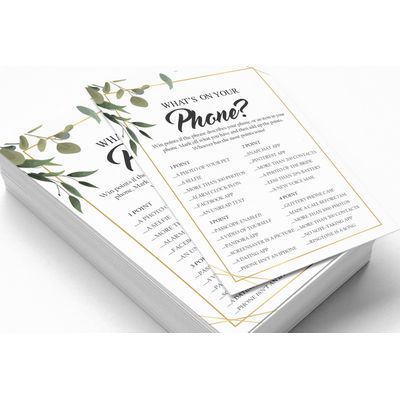 Cartões de Jogo Quadrados em Branco para Chá de Noiva e Despedida de Solteira, 50 Peças, Tema Folhagens - Inkdotpot 12,7 Cm × 17,78 Cm / Branco - O Que Tem no Seu Celular