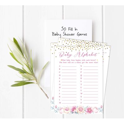Conjunto de 50 Cartões Alfabeto ABC com Confete para Chá de Bebê Revelação do Sexo É Menino É Menina Suprimentos para Festa - Inkdotpot 12,7 Cm × 17,78 Cm / Branco - Quem é Minha Mamãe