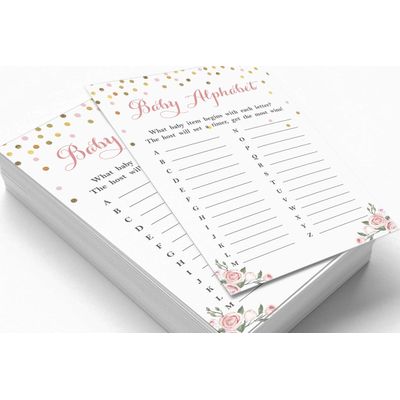 Conjunto com 50 Confetes para Chá de Bebê e Revelação do Sexo, Cartões ABC É Menino / É Menina Acessórios para Festa - Inkdotpot 12,7 Cm × 17,78 Cm / Branco - Quem Disse Isso: Mamãe ou Papai?