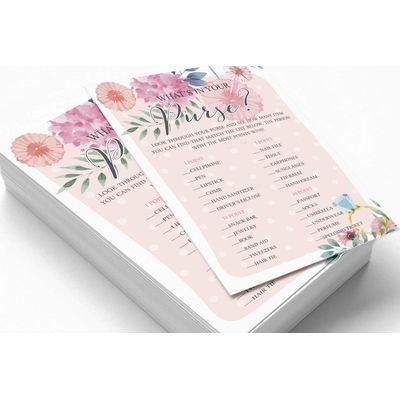 Cartões Florais Quadrados em Branco para Preencher Ideias de Presente para Chá de Noiva e Despedida de Solteira, Pacote com 50 - Inkdotpot 12,7 Cm × 17,78 Cm / Laranja - O Que Tem na Sua Bolsa