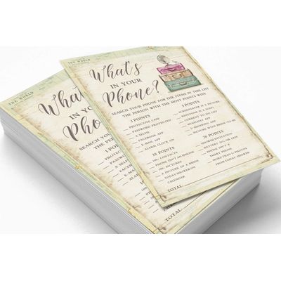 Cartões Quadrados em Branco para Chá Nupcial e Despedida de Solteira, Preenchíveis, 50 Unidades para Jogo de Viagem - Inkdotpot 12,7 Cm × 17,78 Cm / Amarelo - O Que Tem no Seu Celular