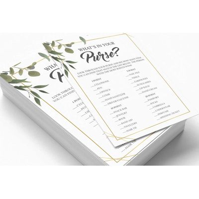 Cartões de Jogo Quadrados em Branco para Chá de Noiva e Despedida de Solteira, 50 Peças, Tema Folhagens - Inkdotpot 12,7 Cm × 17,78 Cm / Branco - O Que Tem na Sua Bolsa