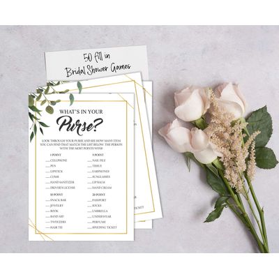 Cartões de Jogo Quadrados em Branco para Chá de Noiva e Despedida de Solteira, 50 Peças, Tema Folhagens - Inkdotpot 12,7 Cm × 17,78 Cm / Branco - O Que Tem na Sua Bolsa