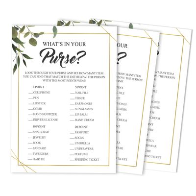 Cartões de Jogo Quadrados em Branco para Chá de Noiva e Despedida de Solteira, 50 Peças, Tema Folhagens - Inkdotpot 12,7 Cm × 17,78 Cm / Branco - O Que Tem na Sua Bolsa