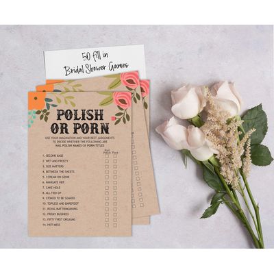 50 Cartões de Jogo Quadrados em Branco para Chá de Noiva/Despedida de Solteira Ideias de Presente Kraft Rústico Floral a Granel - Inkdotpot 12,7 Cm × 17,78 Cm / Bege - Esmalte ou Filme