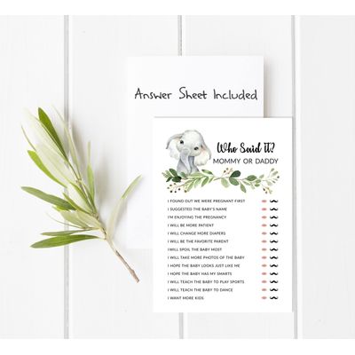 Conjunto com 50 Peças Jogo Alfabeto ABC para Chá de Bebê Tema Filhote de Guepardo e Animais da Selva - Inkdotpot 12,7 Cm × 17,78 Cm / Branco - Quem Disse Isso: Mamãe ou Papai?