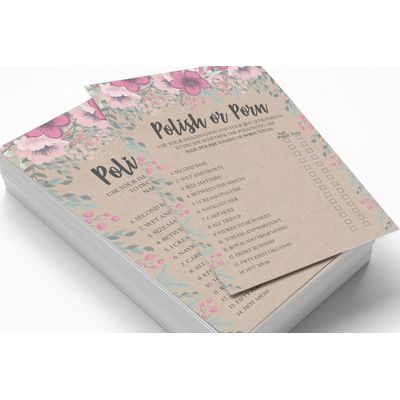 50 Cartões de Jogo Quadrados Kraft Florais em Branco para Preencher Ideias de Presente para Chá de Noiva e Despedida de Solteira - Inkdotpot 12,7 Cm × 17,78 Cm / Bege - Esmalte ou Filme