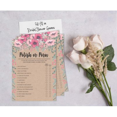 50 Cartões de Jogo Quadrados Kraft Florais em Branco para Preencher Ideias de Presente para Chá de Noiva e Despedida de Solteira - Inkdotpot 12,7 Cm × 17,78 Cm / Bege - Esmalte ou Filme