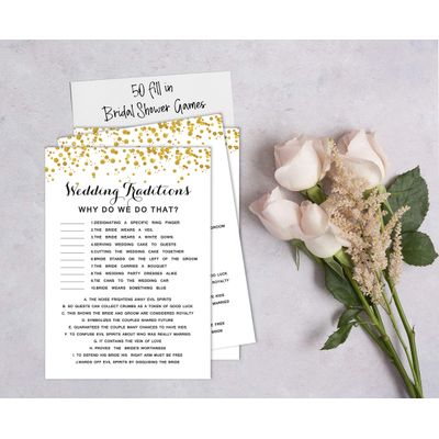 Cartões de Jogo Quadrados em Branco para Ideias de Presentes, 50 Un., Confete Dourado para Chá de Noiva/Despedida de Solteira - Inkdotpot 12,7 Cm × 17,78 Cm / Branco - Por Que Fazemos Isso?