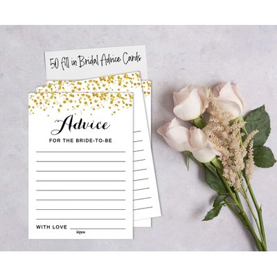 Cartões de Jogo Quadrados em Branco para Ideias de Presentes, 50 Un., Confete Dourado para Chá de Noiva/Despedida de Solteira - Inkdotpot 12,7 Cm × 17,78 Cm / Branco - Por Que Fazemos Isso?