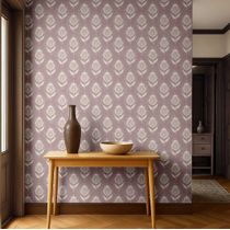 Papel de Parede Étnico Paisley Folha - Estilo Asiático, Vinil Autoadesivo, Revestimento Decorativo, Fácil DIY para Quarto e Sala - Rosa - S4Sassy