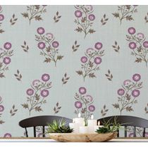 Papel de Parede Botânico Estilo Asiático Autoadesivo em Vinil Decorativo Fácil DIY para Quarto e Sala Roxo - S4Sassy