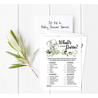 Conjunto com 50 Peças Jogo Alfabeto ABC para Chá de Bebê Tema Filhote de Guepardo e Animais da Selva - Inkdotpot 12,7 Cm × 17,78 Cm / Branco - O Que Tem na Sua Bolsa