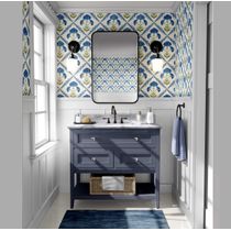Papel de Parede Padrão Floral em Losangos Estilo Asiático, Vinílico Autoadesivo, DIY Fácil para Quarto e Sala - Azul - S4Sassy