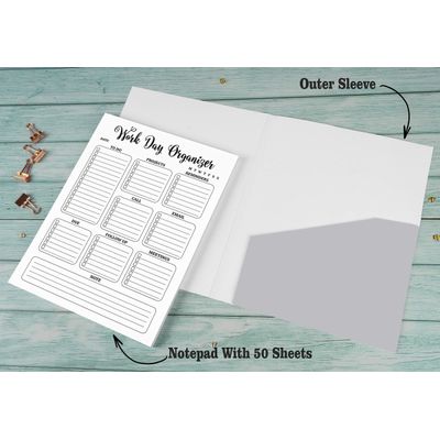 Planejador Diário e Organizador Pessoal para Casa e Escritório, 50 Páginas Sem Data para Tarefas, Bloco Destacável de Afazeres - Inkdotpot 21,59 Cm × 27,94 Cm / Branco