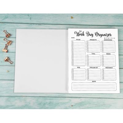 Planejador Diário e Organizador Pessoal para Casa e Escritório, 50 Páginas Sem Data para Tarefas, Bloco Destacável de Afazeres - Inkdotpot 21,59 Cm × 27,94 Cm / Branco