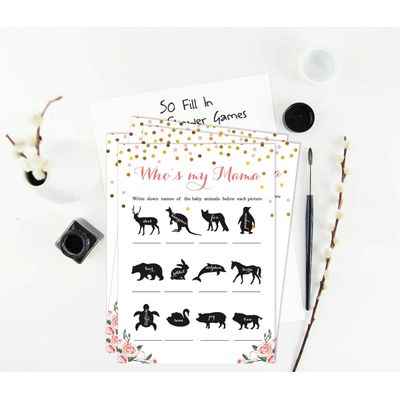 Conjunto com 50 Confetes para Chá de Bebê e Revelação do Sexo, Cartões ABC É Menino / É Menina Acessórios para Festa - Inkdotpot 12,7 Cm × 17,78 Cm / Branco - Quem é Minha Mamãe