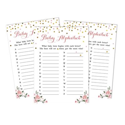 Conjunto com 50 Confetes para Chá de Bebê e Revelação do Sexo, Cartões ABC É Menino / É Menina Acessórios para Festa - Inkdotpot 12,7 Cm × 17,78 Cm / Branco - Quem é Minha Mamãe