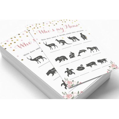 Conjunto com 50 Confetes para Chá de Bebê e Revelação do Sexo, Cartões ABC É Menino / É Menina Acessórios para Festa - Inkdotpot 12,7 Cm × 17,78 Cm / Branco - Quem é Minha Mamãe