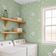 Papel de Parede Branco com Estampa Botânica Asiática, Vinil Autoadesivo, Revestimento Decorativo Fácil para Quarto e Sala, Verde - S4Sassy 63,5 cm (L) × 609,6 cm (C) / Verde - Vinil Liso