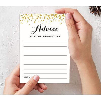 Cartões de Jogo Quadrados em Branco para Ideias de Presentes, 50 Un., Confete Dourado para Chá de Noiva/Despedida de Solteira - Inkdotpot 12,7 Cm × 17,78 Cm / Branco - Conjunto de Jogos