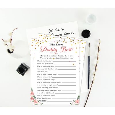 Conjunto com 50 Confetes para Chá de Bebê e Revelação do Sexo, Cartões ABC É Menino / É Menina Acessórios para Festa - Inkdotpot 12,7 Cm × 17,78 Cm / Branco - Quem Disse Isso (Papai)