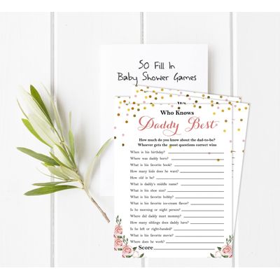 Conjunto com 50 Confetes para Chá de Bebê e Revelação do Sexo, Cartões ABC É Menino / É Menina Acessórios para Festa - Inkdotpot 12,7 Cm × 17,78 Cm / Branco - Quem Disse Isso (Papai)