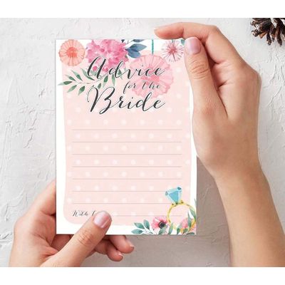Cartões Florais Quadrados em Branco para Preencher Ideias de Presente para Chá de Noiva e Despedida de Solteira, Pacote com 50 - Inkdotpot 12,7 Cm × 17,78 Cm / Laranja - Conjunto de Jogos
