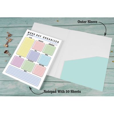 Planejador Diário de Trabalho e Organizador Pessoal - Casa/Escritório - 50 Páginas Sem Data para Tarefas - Bloco Destacável - Inkdotpot 14,73 Cm × 20,83 Cm / Multicolorido