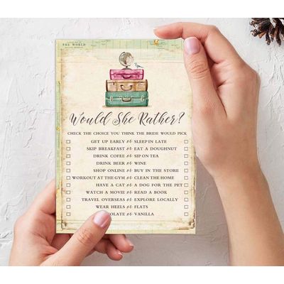 Cartões Quadrados em Branco para Chá Nupcial e Despedida de Solteira, Preenchíveis, 50 Unidades para Jogo de Viagem - Inkdotpot 12,7 Cm × 17,78 Cm / Amarelo - Conjunto de 4