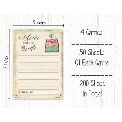 Cartões Quadrados em Branco para Chá Nupcial e Despedida de Solteira, Preenchíveis, 50 Unidades para Jogo de Viagem - Inkdotpot 12,7 Cm × 17,78 Cm / Amarelo - Conjunto de 4