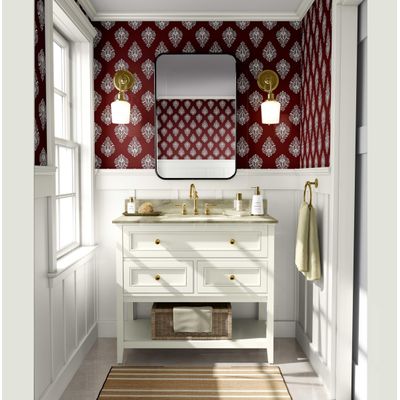 Papel de Parede Vinílico Autoadesivo Estampa Boho em Blocos Estilo Asiático, Decorativo, Fácil DIY para Quarto e Sala - Vermelho - S4Sassy 63,5 cm (L) × 914,4 cm (C) / Vermelho - Vinil Texturizado