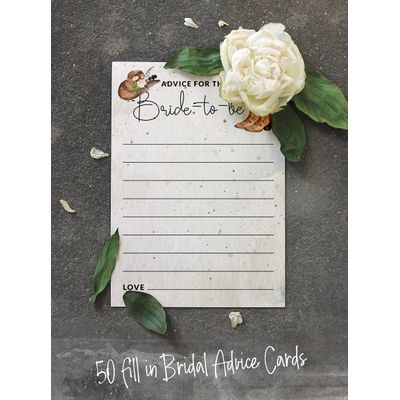 Pacote com 50 Cartões Quadrados em Branco para Chá de Noiva, Despedida de Solteira e Ideias de Presente, Jogo Cowgirl - Inkdotpot 12,7 Cm × 17,78 Cm / Branco - Cartão de Conselho