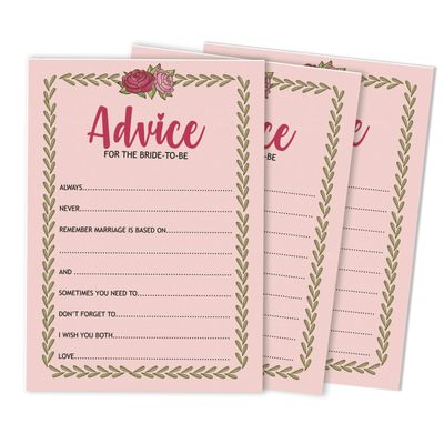 50 Cartões Florais Quadrados em Branco para Preencher, Chá de Noiva e Despedida de Solteira - Inkdotpot 12,7 Cm × 17,78 Cm / Laranja - Cartão de Conselho