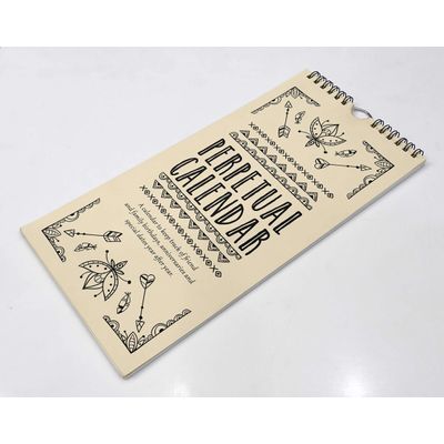 Calendário Perpétuo Rústico Flecha Tribal, Enfeite de Parede de Aniversário e Eventos, Livro/Organizador e Cartão-Presente - Inkdotpot 27,94 Cm × 13,72 Cm / Bege