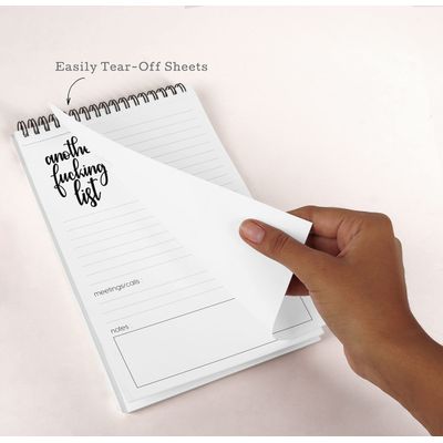 Bloco de Lista de Tarefas 15 x 23 cm, Branco Clássico, Caligrafia, Espiral, Checklist Diário, Destacável, 50 Folhas - Inkdotpot 15,24 Cm × 22,86 Cm / Branco