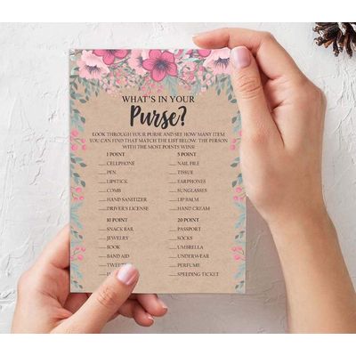 50 Cartões de Jogo Quadrados Kraft Florais em Branco para Preencher Ideias de Presente para Chá de Noiva e Despedida de Solteira - Inkdotpot 12,7 Cm × 17,78 Cm / Bege - Conjunto de 4