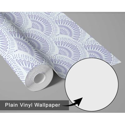 Papel de Parede Leque Radial Estilo Asiático Autoadesivo, Revestimento Decorativo, Decoração DIY Fácil para Quarto e Sala, Roxo - S4Sassy 63,5 cm (L) × 152,4 cm (C) / Roxo - Vinil Texturizado