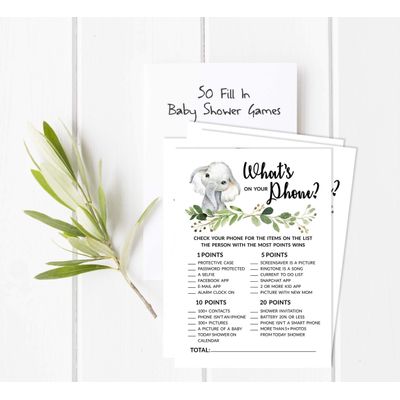Conjunto com 50 Peças Jogo Alfabeto ABC para Chá de Bebê Tema Filhote de Guepardo e Animais da Selva - Inkdotpot 12,7 Cm × 17,78 Cm / Branco - O Que Tem no Seu Celular