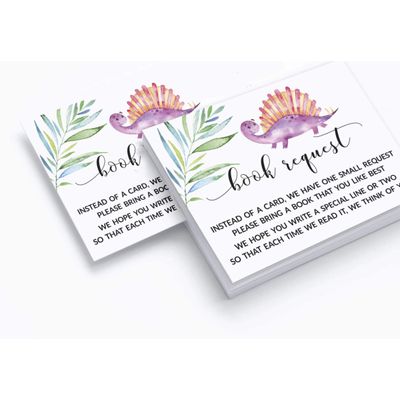 30 Cartões de Jogo para Chá de Bebê - Dinossauros e Animais da Selva - Inkdotpot 12,7 Cm × 17,78 Cm / Branco - Conjunto